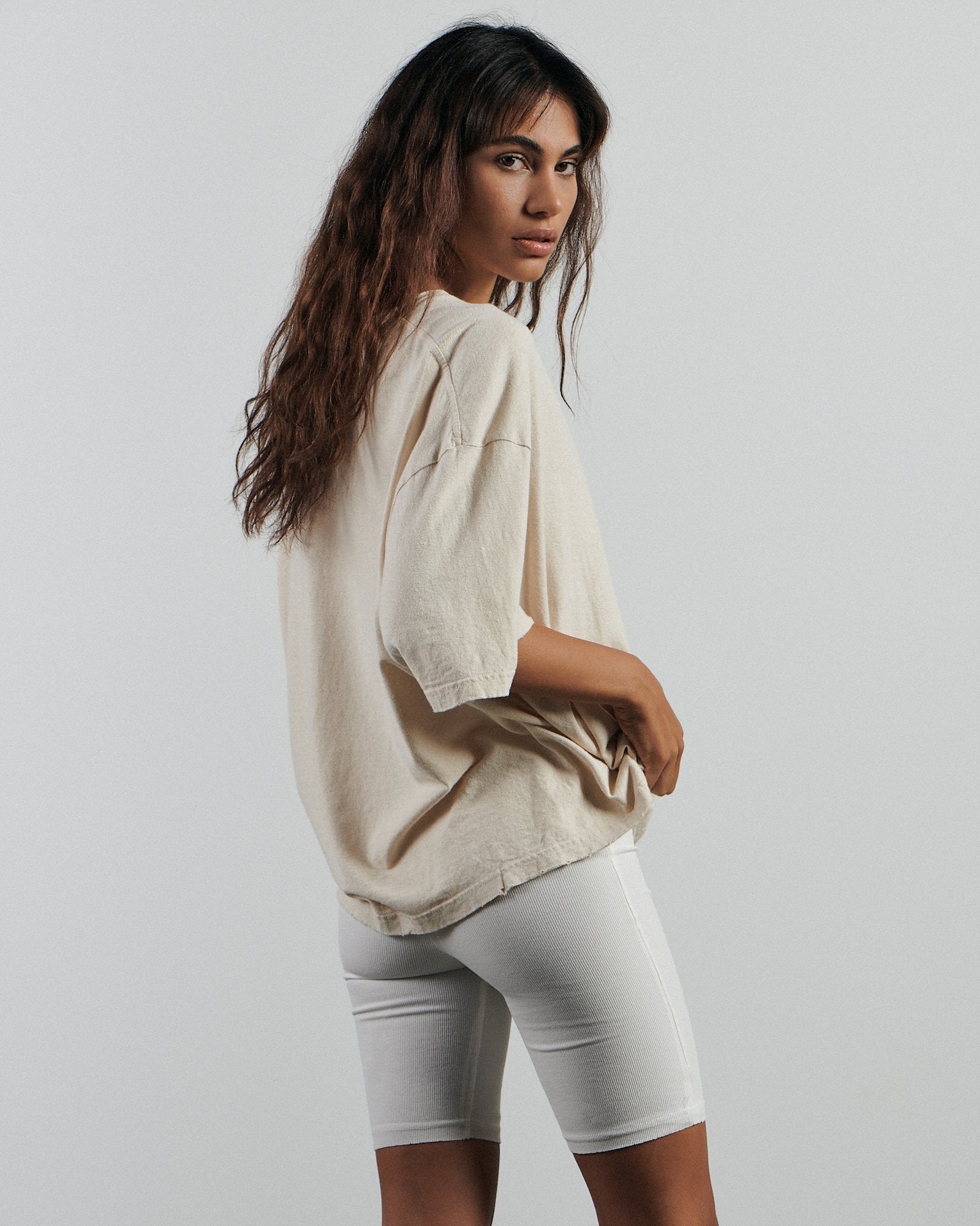 BARE - Distressed Everyday Tee - Natural