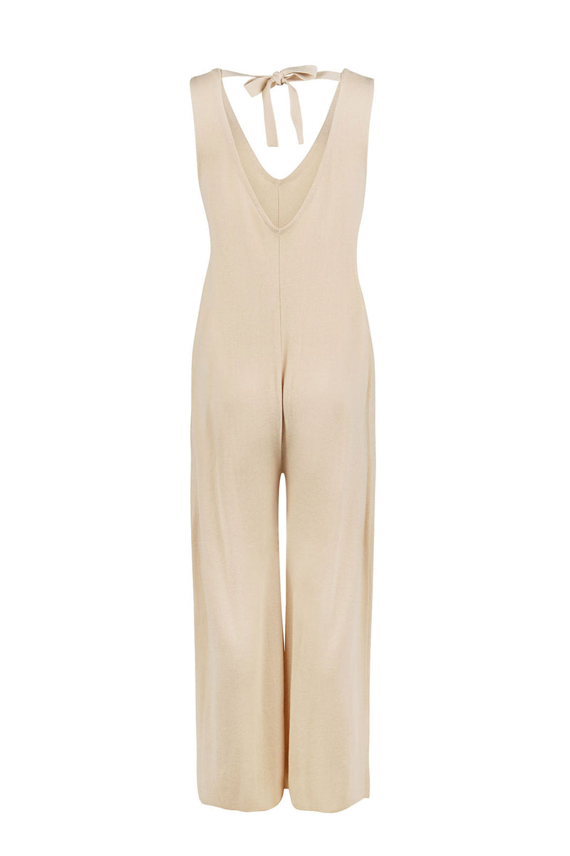 NATURAL KNITTED JUMPSUIT