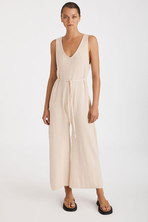 NATURAL KNITTED JUMPSUIT
