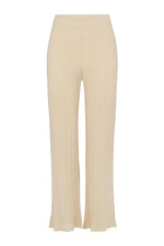 KNITTED COTTON RIB PANT