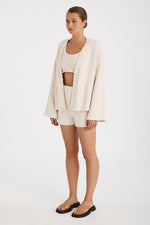 Recycled Cotton Boucle Knit Cardigan