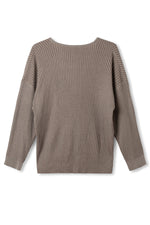 TONAL COCOA RIB KNITTED TOP