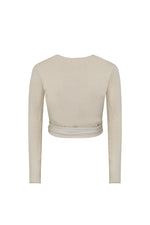 CAMEL STRIPE COTTON KNIT WRAP TOP ~ was $290